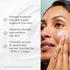 A woman applies Medik8's Total Moisture Daily Facial Cream™ to her face. The text on the image highlights the benefits, including added moisture, instant plumping and softening, and a 30% increase in skin barrier function in 1 hour. Try pairing it with Medik8's C-Tetra serum for enhanced results.